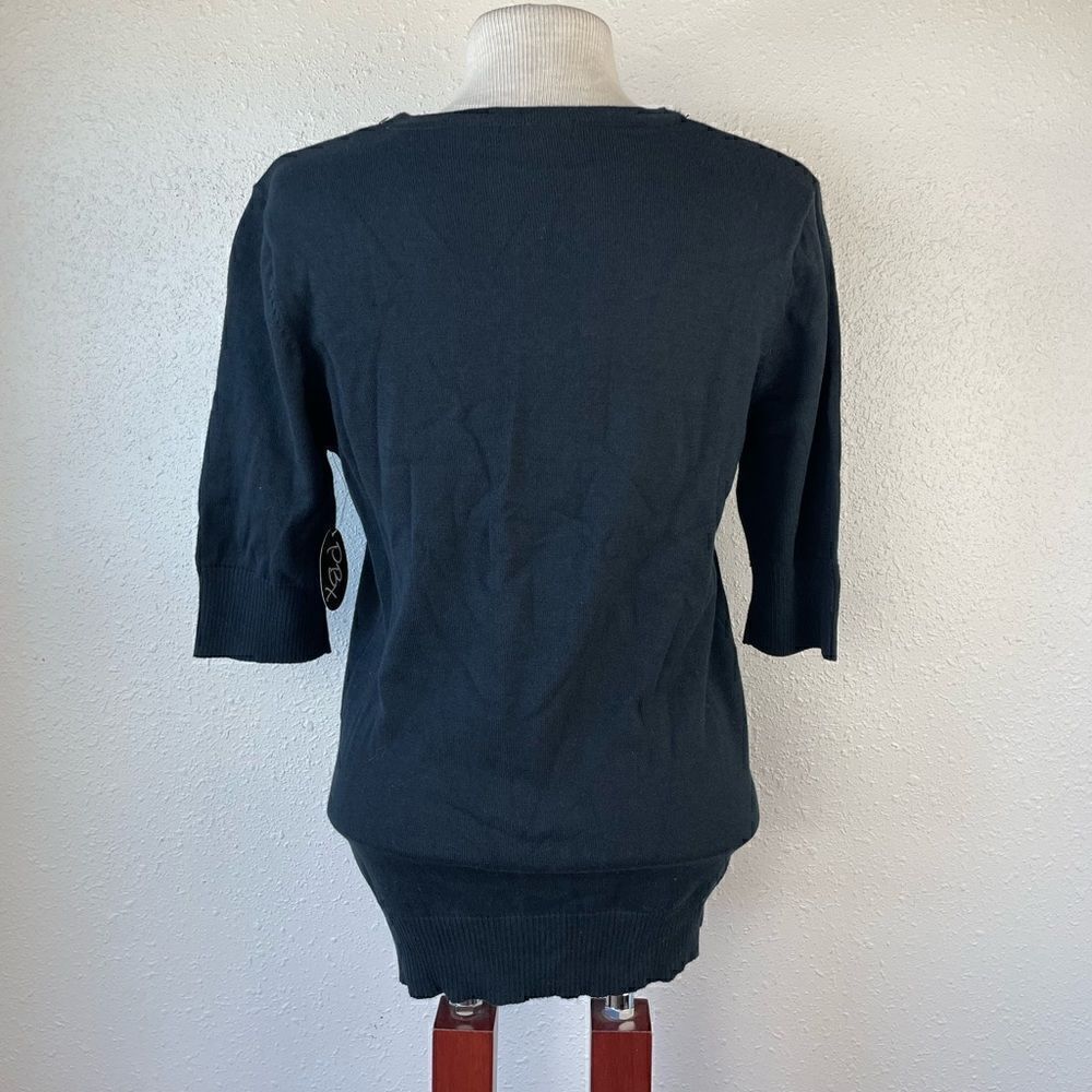 NWT PBX Basics Short Sleeve Black Sweater Top Size M - Picture 5 of 6